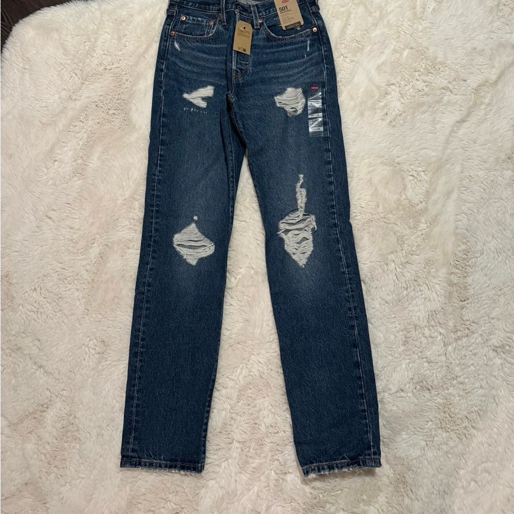 Levi's Dark Blue Ripped Jeans